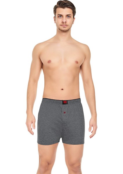 Erkek Rahat ve Konforlu Havlu Bel Pamuklu Düğmeli Boxer 3'lü Paket modelleri