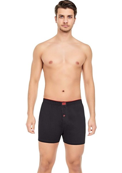 Erkek Rahat ve Konforlu Havlu Bel Pamuklu Düğmeli Boxer 3'lü Paket modelleri