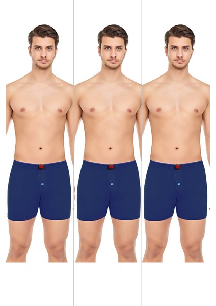 Erkek Rahat ve Konforlu Havlu Bel Pamuklu Düğmeli Boxer 3'lü Paket fiyatları