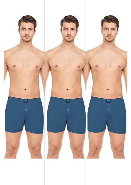 Erkek Rahat ve Konforlu Havlu Bel Pamuklu Düğmeli Boxer 3'lü Paket fiyatları