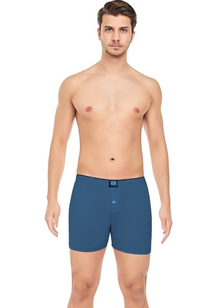 Erkek Rahat ve Konforlu Havlu Bel Pamuklu Düğmeli Boxer 3'lü Paket modelleri