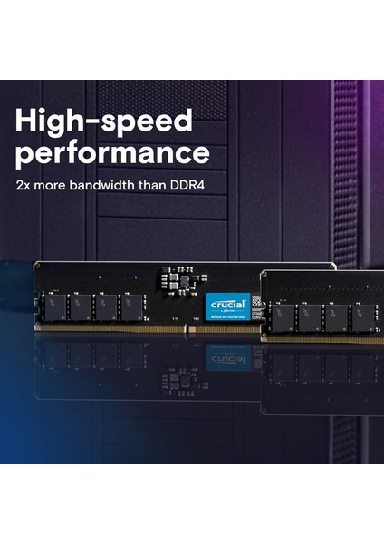 64GB DDR5-5600 Udımm CL46 Masaüstü Pc Ram Bellek CT64G56C46U5