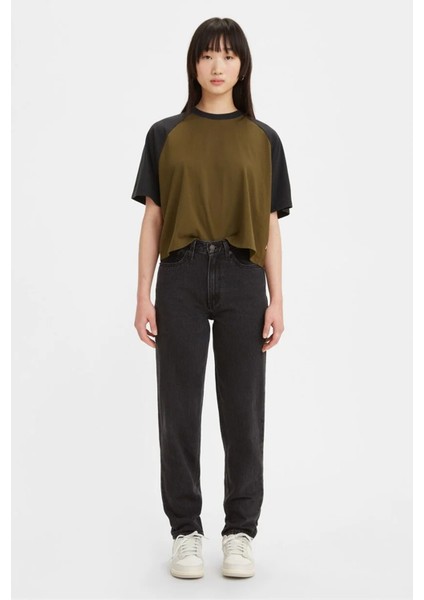Kadın Siyah Yüksek Bel 80's Mom Jeans Kot Pantolon - A9385-0000