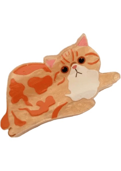 Tatlı ve Sevimli Saç Tokası Yüksek Dereceli Akrilik Saç Köpekbalığı Klips Güzel Kedi Köpek Karikatür Saç Pençe Bayan Kısa Uzun Saç Klips: Altın Kedi Yavrusu (Yurt Dışından)