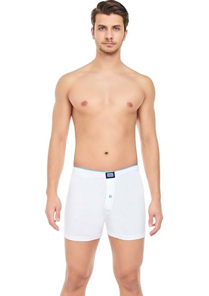 Erkek Rahat ve Konforlu Havlu Bel Pamuklu Düğmeli Boxer 3'lü Paket modelleri