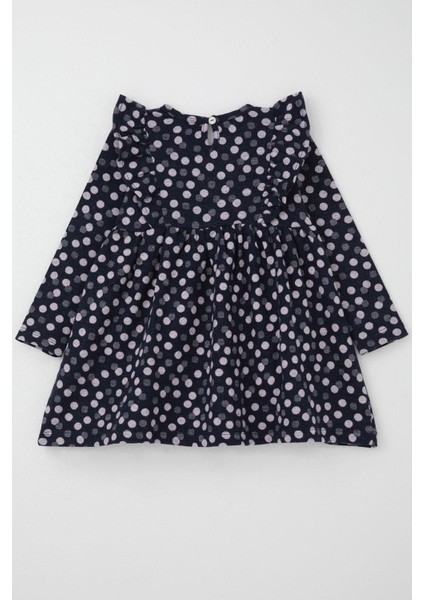 Kız Çocuk Uzun Kollu Elbise Puantiyeli Fiyonklu 1.5-5 Yaş, Lacivert fiyatları