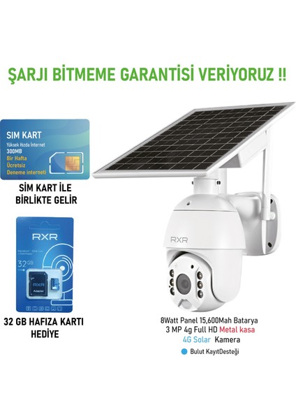 C16 4G Solar Güneş Panelli Sim Kart Destekli 4G IP Kamera