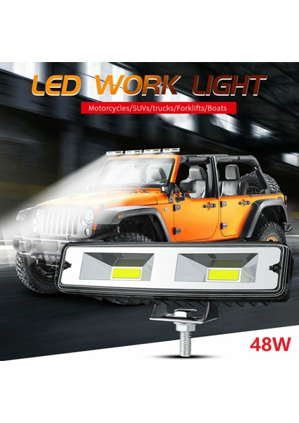 48W 6 Inç LED Çalışma Işığı Çubuğu Spot Flood Lambası Offroad Sürüş Sis 4WD Jeep Kamyon Atv Suv Ute Tekne Için (Yurt Dışından)