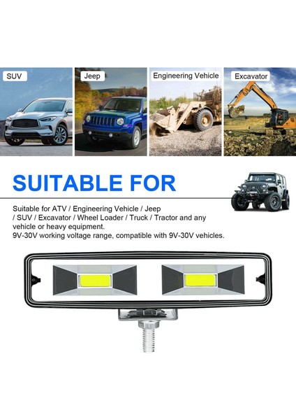 48W 6 Inç LED Çalışma Işığı Çubuğu Spot Flood Lambası Offroad Sürüş Sis 4WD Jeep Kamyon Atv Suv Ute Tekne Için (Yurt Dışından)
