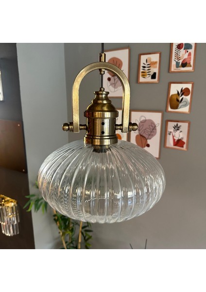 Elegant Şeffaf Cam Avize Delikli Eskitme Başlık Başlık Sarkıt Lamba Restoran Salon Aydınlatma