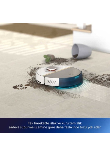 Islak+Kuru Homerun 7000 Lidar Moplu Robot Süpürge 5000 Pa,titreşimli Mop,app/wifi , EPA11