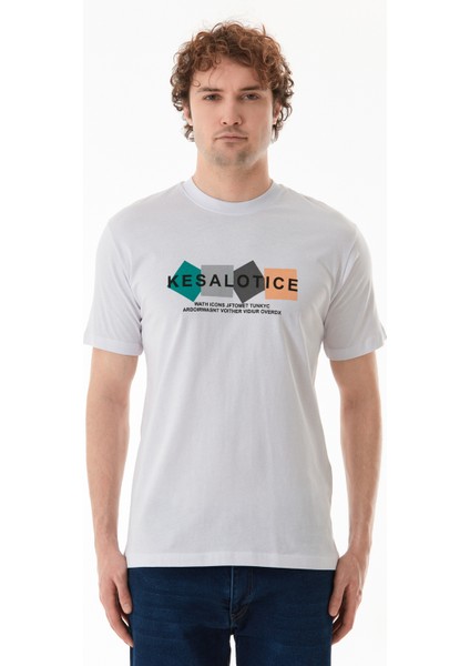 Baskılı Bisiklet Yaka Tişört