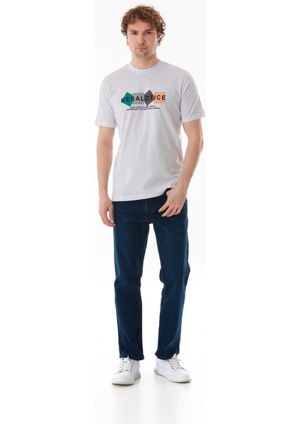 Baskılı Bisiklet Yaka Tişört