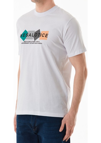 Baskılı Bisiklet Yaka Tişört