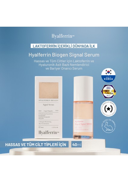 Biogen Signal Serum | Laktoferrin & Peptit Içerikli Yoğun Nemlendirici, Yatıştırıcı ve Bariyer Onarıcı Serum | 40ML