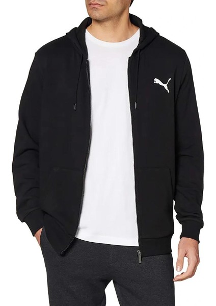ESS Small Logo FZ Siyah Erkek Hoodie