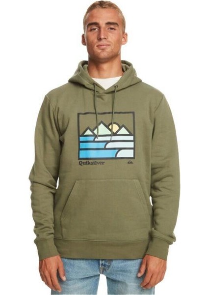 Landscape Lınes Hoodıe Yeşil Erkek Sweatshirt