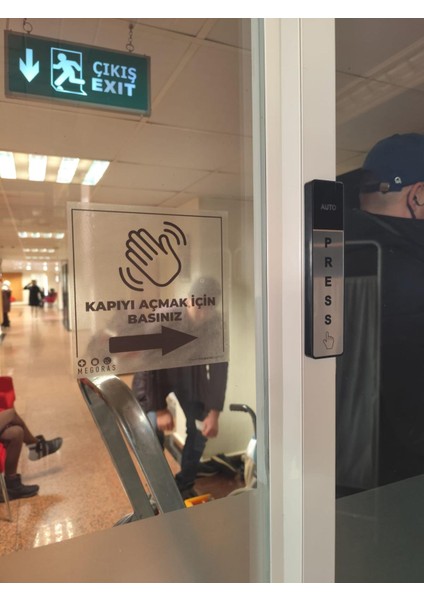 Kablosuz Pres Buton - Fotoseli Kapı Otomatik Kapı Kablosuz El Sensör Pres Buton