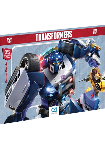 Transformers Lisanslı 35 Parça Çerçeveli 34X24CM Çocuk Puzzle Yapboz Yeni Serisi