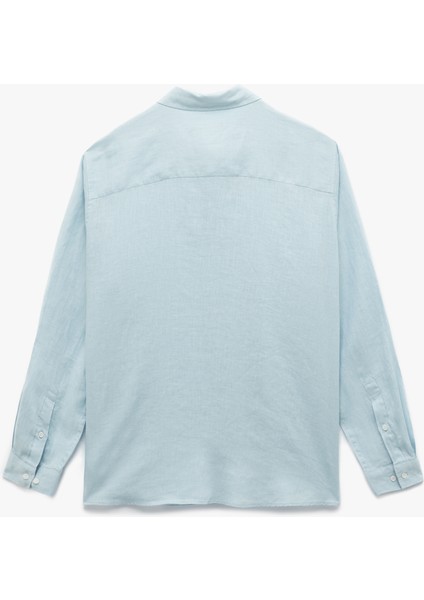 Klasik Yaka Regular Fit Uzun Kollu Keten Gömlek fiyatları