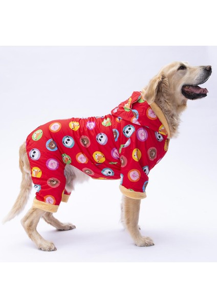 Kırmızı Animals Büyük Köpek Mont Büyük Irk Yağmurluk Köpek Kıyafeti