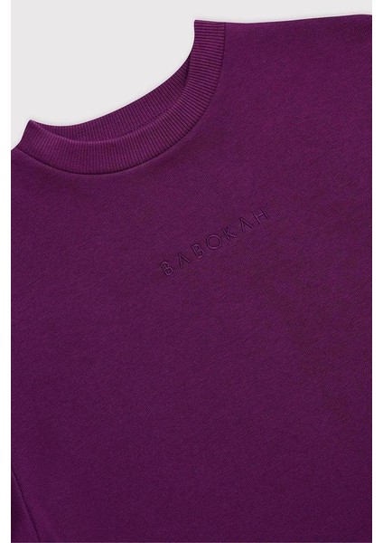 (Kids Girl) Bisiklet Yaka Şardonlu Sweatshirt