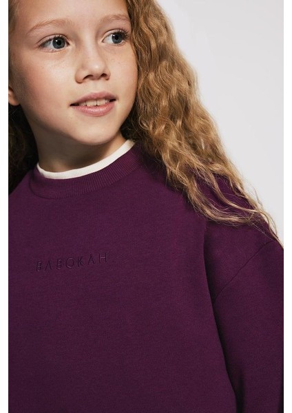 (Kids Girl) Bisiklet Yaka Şardonlu Sweatshirt fiyatları