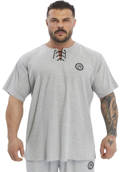 Oversize Pamuk T-Shirt Bağcıklı Rag Top Stilya 3372
