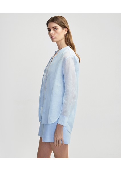 Pileli Keten Şort IS1250013034028 fırsatları