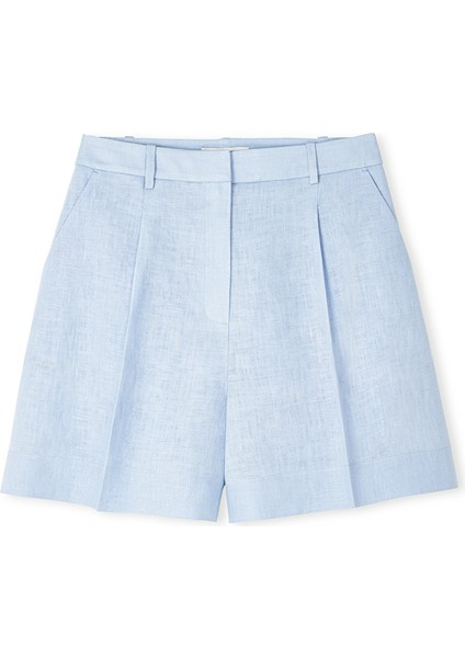 Pileli Keten Şort IS1250013034028 indirimleri