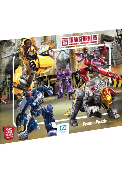 transformers Lisanslı 35 Parça Çerçeveli 34X24CM Çocuk Puzzle Yapboz Yeni Serisi