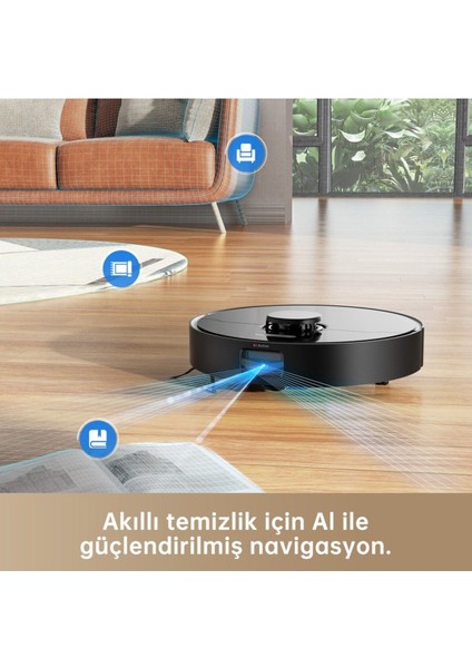 Ev D10S Pro, Robot Elektrikli Süpürge, Action Aı, 5000PA, 280 Dakika Pil Ömrü, 5000 Pa