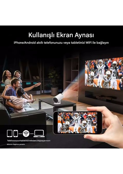 HY300PRO Akıllı Projeksiyon Cihazı Android 11 Taşınabilir 1080P Ev Sineması Wifi Bluetooth Destekli