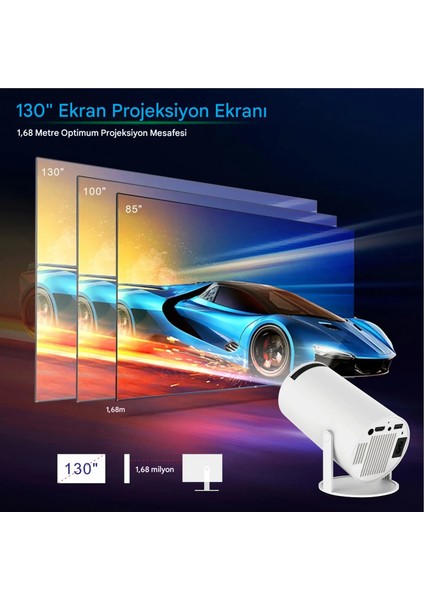 HY300PRO Akıllı Projeksiyon Cihazı Android 11 Taşınabilir 1080P Ev Sineması Wifi Bluetooth Destekli