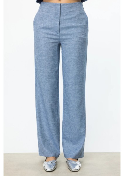 Yan Cepli Bol Paça Pantolon Blue 04198 fiyatları