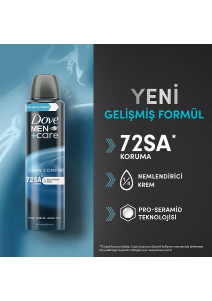 Men Care Clean Comfort Deodorant 150 ml x 3