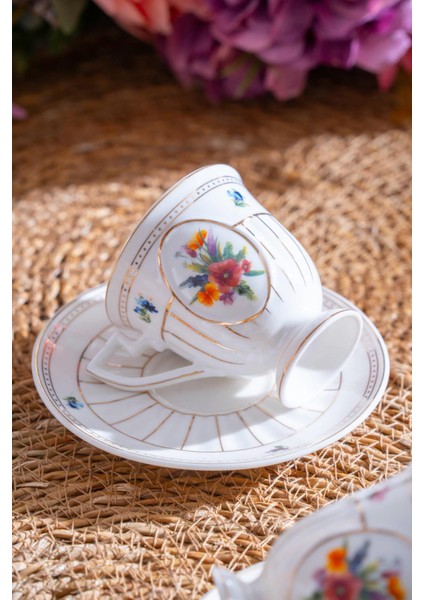 Shirley 6 Kişilik Porselen Kahve Fincanı Takımı - 90 ml