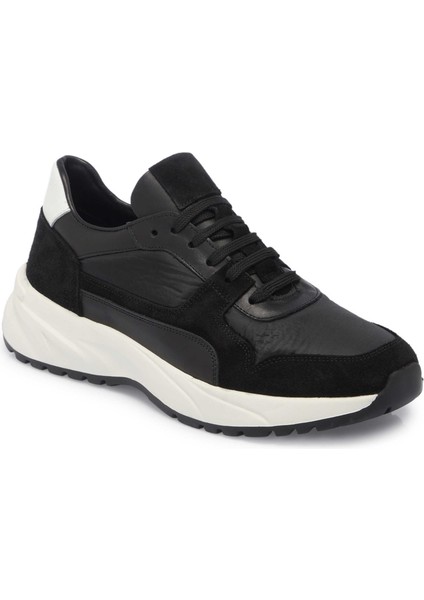 Siyah Deri-Tekstil Erkek Sneaker - E24I1AY56712-A01