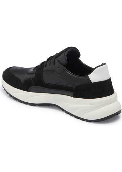 Siyah Deri-Tekstil Erkek Sneaker - E24I1AY56712-A01