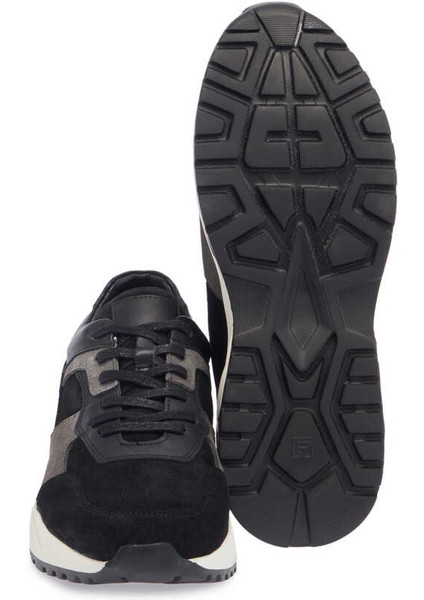 Siyah Hakiki Deri Erkek Sneaker - E24I1AY56911-A01 fırsatları