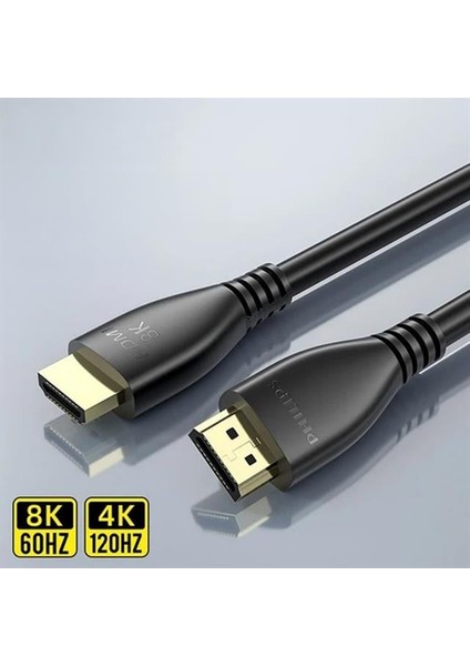 Philips 2 Metre 8K-60HZ 4K-120HZ V2.1 HDMI Görüntü Kablosu (SWV7250/93-T-2.0)
