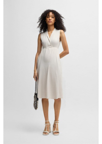 Midi Boy Anvelop Keten Elbise