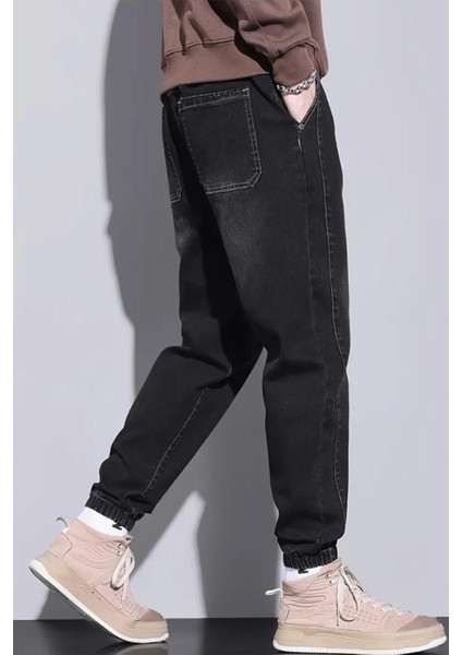 Reax Simon Beli ve Paçası Lastikli Ipli Jogger Kesim Erkek Jean Pantolon modelleri