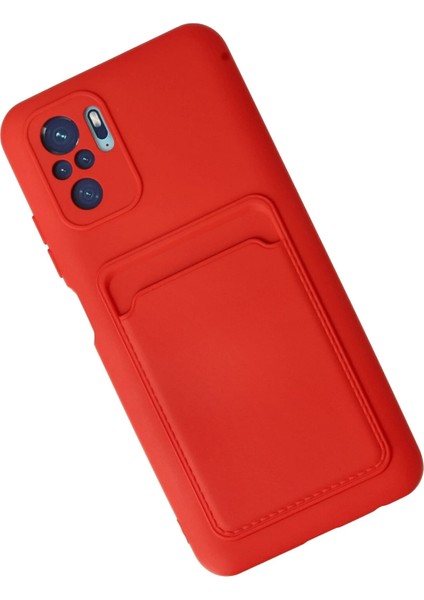 Xiaomi Redmi Note 10S Kılıf Kelvin Kartvizitli Silikon - Kırmızı Mrayd