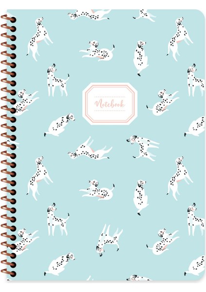 Çizgili Spiralli Hayvanlar Defter 16,5 x 22,5 cm - Köpek