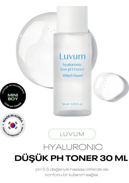 Mini Boy Gözenek Görünümünü Azaltan Nemlendirici Ph 5.5 Tonik Luvum Witch Hazel Hyaluronic 30ML