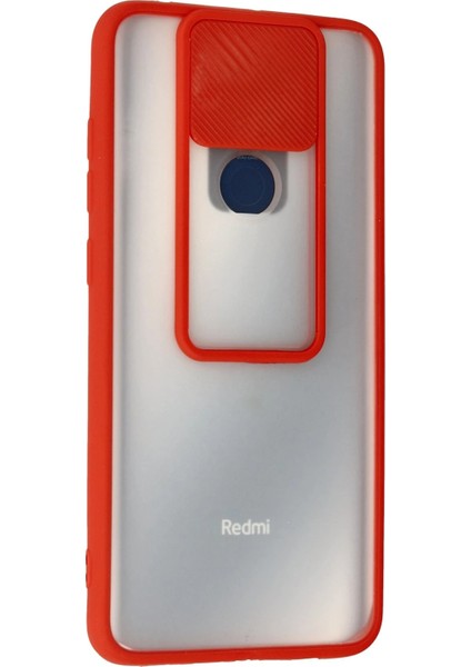 Xiaomi Redmi Note 9 Kılıf Palm Buzlu Kamera Sürgülü Silikon - Kırmızı Mrayd