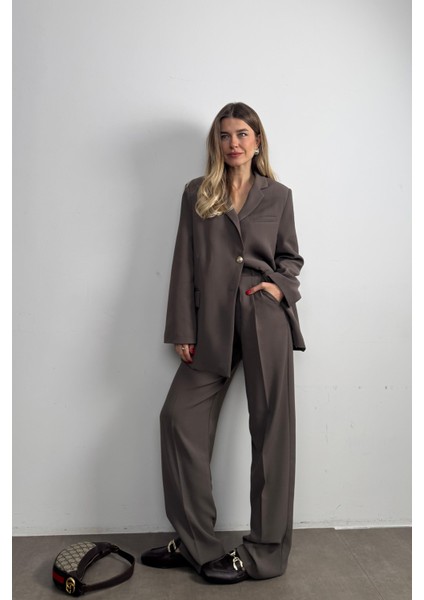 Açık Kahve Oversize Ceket Pantolon Premium Takım fiyatları