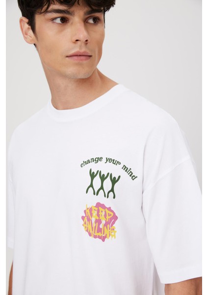 Ön Arka Baskılı Oversize Fit T-Shirt modelleri