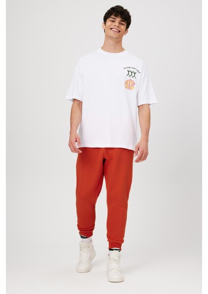 Ön Arka Baskılı Oversize Fit T-Shirt fırsatları